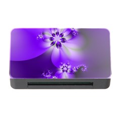 Violet Purple Flower Print Memory Card Reader With Cf by SpinnyChairDesigns