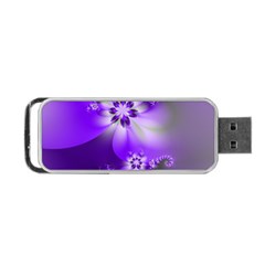 Violet Purple Flower Print Portable Usb Flash (one Side) by SpinnyChairDesigns