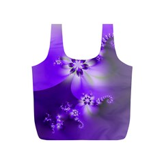 Violet Purple Flower Print Full Print Recycle Bag (s) by SpinnyChairDesigns