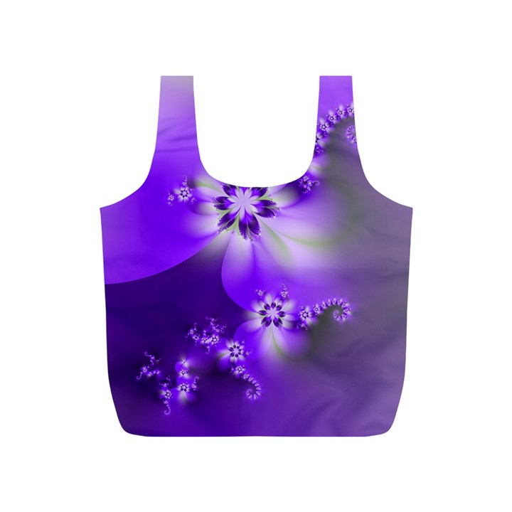 Violet Purple Flower Print Full Print Recycle Bag (S)