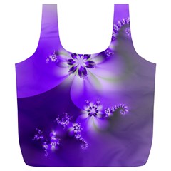 Violet Purple Flower Print Full Print Recycle Bag (xl) by SpinnyChairDesigns