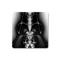 Abstract Black And White Art Square Magnet by SpinnyChairDesigns