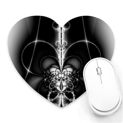 Abstract Black And White Art Heart Mousepads by SpinnyChairDesigns