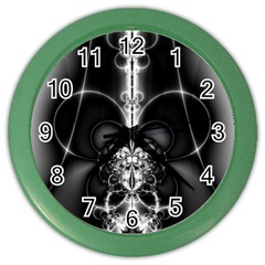 Abstract Black And White Art Color Wall Clock by SpinnyChairDesigns