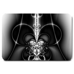 Abstract Black And White Art Large Doormat  by SpinnyChairDesigns