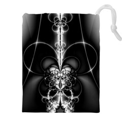 Abstract Black And White Art Drawstring Pouch (4xl) by SpinnyChairDesigns