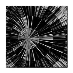 Abstract Black And White Stripes Tile Coaster by SpinnyChairDesigns