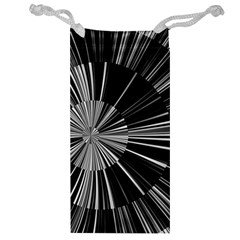 Abstract Black And White Stripes Jewelry Bag by SpinnyChairDesigns