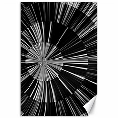 Abstract Black And White Stripes Canvas 20  X 30  by SpinnyChairDesigns