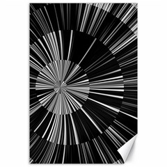 Abstract Black And White Stripes Canvas 24  X 36  by SpinnyChairDesigns