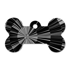 Abstract Black And White Stripes Dog Tag Bone (two Sides) by SpinnyChairDesigns