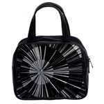 Abstract Black and White Stripes Classic Handbag (Two Sides) Front