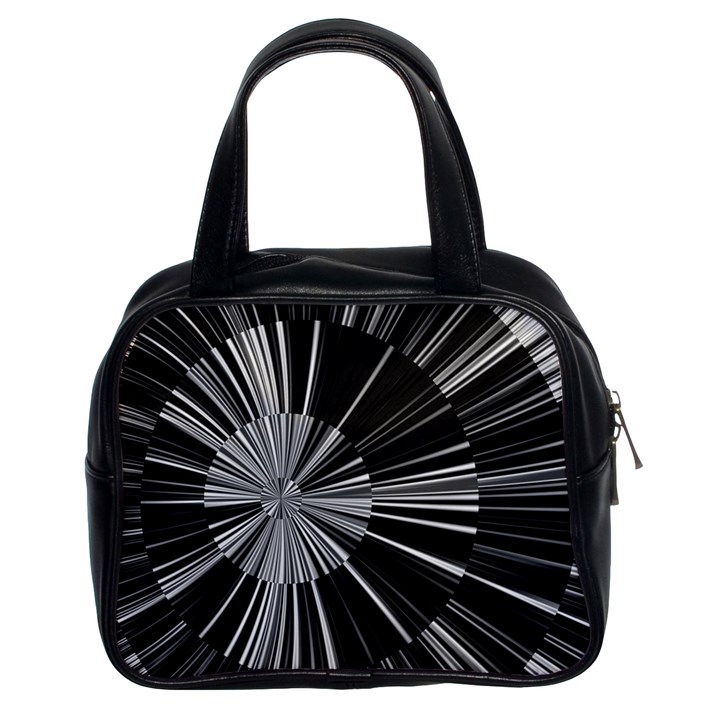 Abstract Black and White Stripes Classic Handbag (Two Sides)