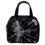 Abstract Black and White Stripes Classic Handbag (Two Sides) Back