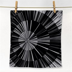 Abstract Black And White Stripes Face Towel by SpinnyChairDesigns