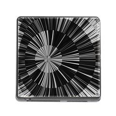 Abstract Black And White Stripes Memory Card Reader (square 5 Slot) by SpinnyChairDesigns