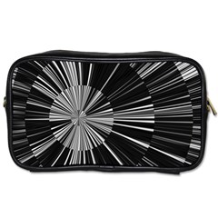 Abstract Black And White Stripes Toiletries Bag (one Side) by SpinnyChairDesigns