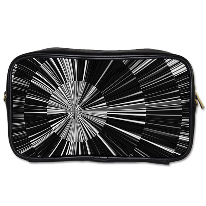 Abstract Black and White Stripes Toiletries Bag (Two Sides)