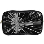 Abstract Black and White Stripes Toiletries Bag (Two Sides) Back