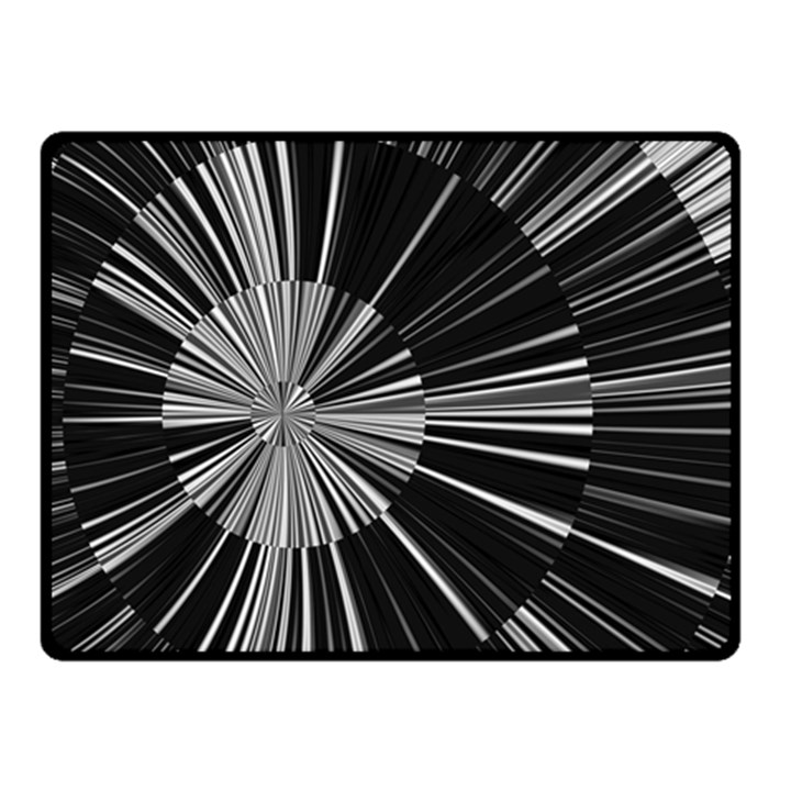 Abstract Black and White Stripes Fleece Blanket (Small)