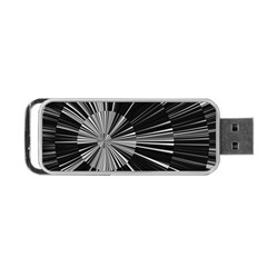 Abstract Black And White Stripes Portable Usb Flash (two Sides) by SpinnyChairDesigns