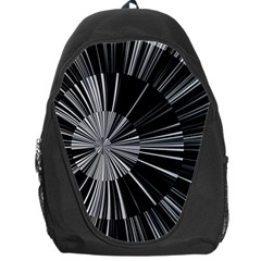 Abstract Black And White Stripes Backpack Bag by SpinnyChairDesigns