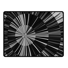 Abstract Black And White Stripes Double Sided Fleece Blanket (small)  by SpinnyChairDesigns