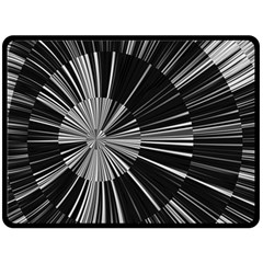 Abstract Black And White Stripes Double Sided Fleece Blanket (large)  by SpinnyChairDesigns