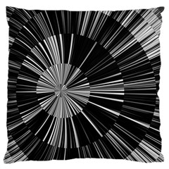 Abstract Black And White Stripes Large Flano Cushion Case (two Sides) by SpinnyChairDesigns