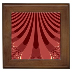 Vermilion Stripes Framed Tile by SpinnyChairDesigns