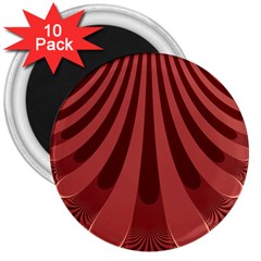 Vermilion Stripes 3  Magnets (10 Pack)  by SpinnyChairDesigns