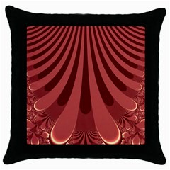 Vermilion Stripes Throw Pillow Case (black) by SpinnyChairDesigns