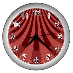 Vermilion Stripes Wall Clock (Silver)