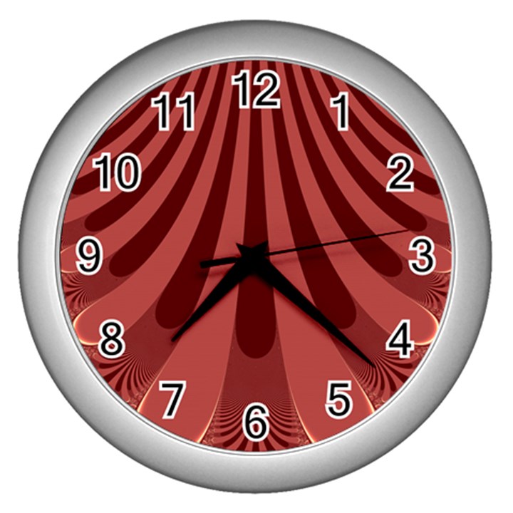 Vermilion Stripes Wall Clock (Silver)