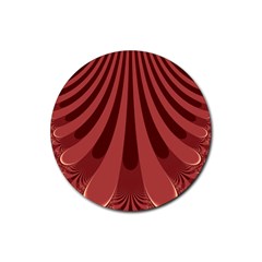 Vermilion Stripes Rubber Round Coaster (4 pack) 