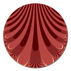 Vermilion Stripes Magnet 5  (round) by SpinnyChairDesigns