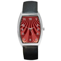 Vermilion Stripes Barrel Style Metal Watch