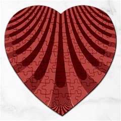 Vermilion Stripes Jigsaw Puzzle (Heart)