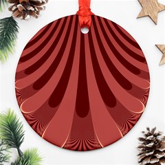 Vermilion Stripes Round Ornament (Two Sides)