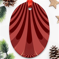 Vermilion Stripes Oval Ornament (Two Sides)