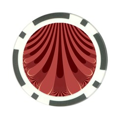 Vermilion Stripes Poker Chip Card Guard by SpinnyChairDesigns