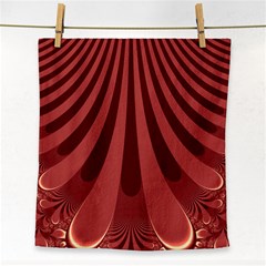 Vermilion Stripes Face Towel by SpinnyChairDesigns