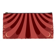 Vermilion Stripes Pencil Case by SpinnyChairDesigns