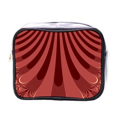 Vermilion Stripes Mini Toiletries Bag (one Side) by SpinnyChairDesigns