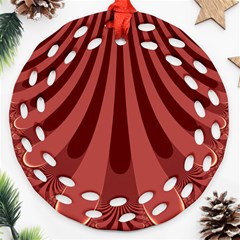 Vermilion Stripes Ornament (Round Filigree)