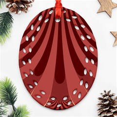 Vermilion Stripes Ornament (Oval Filigree)