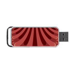 Vermilion Stripes Portable Usb Flash (one Side) by SpinnyChairDesigns