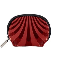 Vermilion Stripes Accessory Pouch (small) by SpinnyChairDesigns