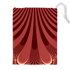 Vermilion Stripes Drawstring Pouch (4xl) by SpinnyChairDesigns