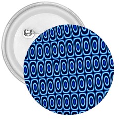 Abstract Blue Circles Mosaic 3  Buttons by SpinnyChairDesigns